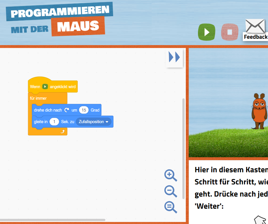 Programmieren mit der Maus